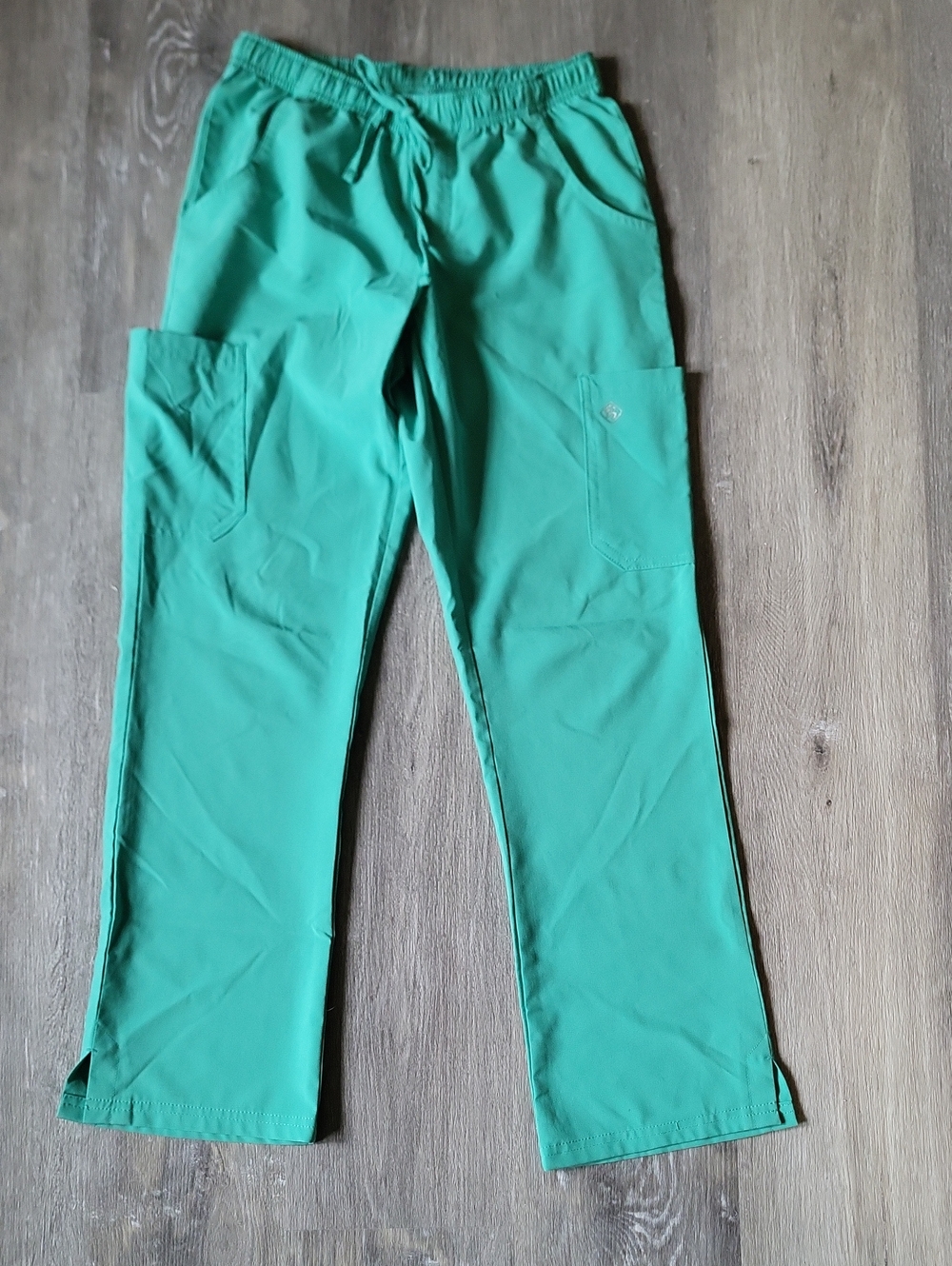 Womens Mint Green Cargo Pocket Pull-On Scrub Pants